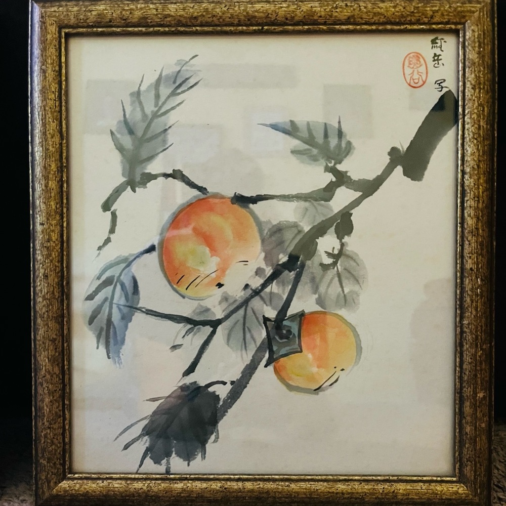 Chinese Watercolor Signed Framed Art Set